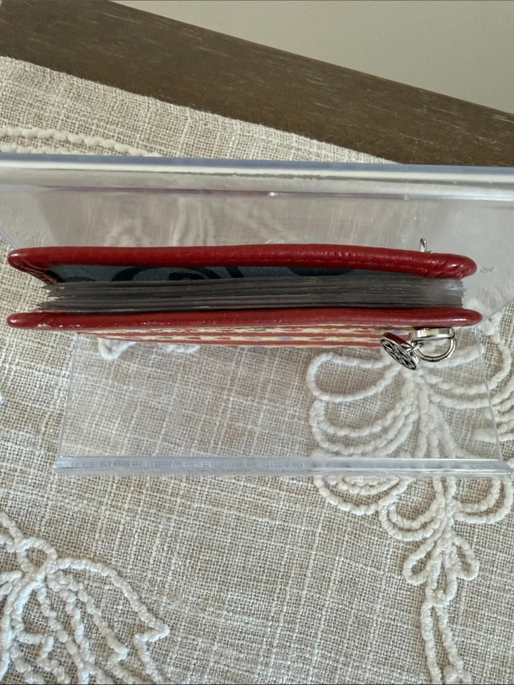 Brighton Vintage Rare Cherished Moments Red Leather Holder For Photos.